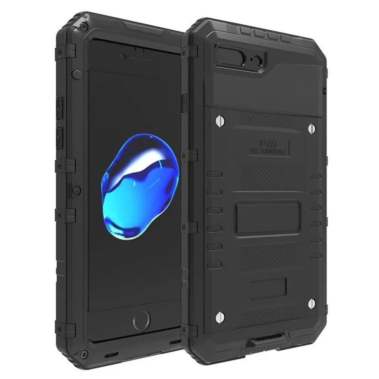 IP68 Waterproof Dustproof Drop-resistant Anti-explosion Full Protection Case for iPhone 7 Plus - Black