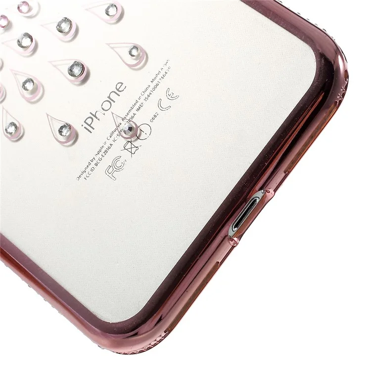 SHENGO Bling Diamond Plating TPU Phone Case for iPhone 7 Plus - Peacock / Rose Gold