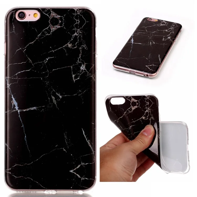 Marble Texture IMD Soft TPU Case for iPhone 6s Plus / 6 Plus - Black