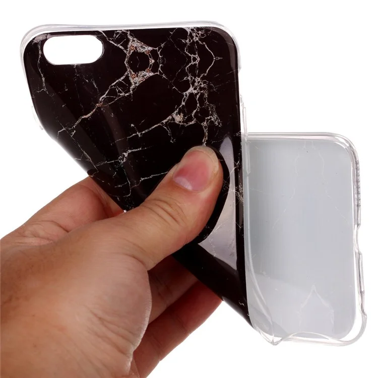 Marble Texture IMD Soft TPU Case for iPhone 6s Plus / 6 Plus - Black