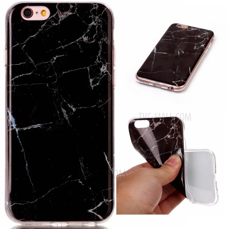 Marble Pattern IMD TPU Phone Case for iPhone 6s/6 4.7-inch - Black