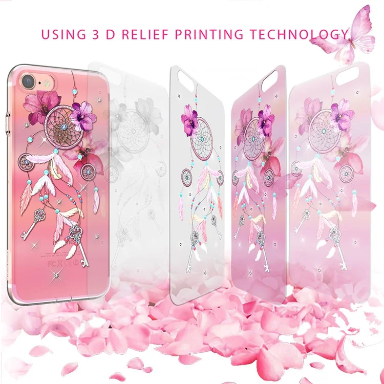 KINGXBAR Pretty Series Diamond Embossment TPU Phone Case for iPhone 7 - Wind Chime