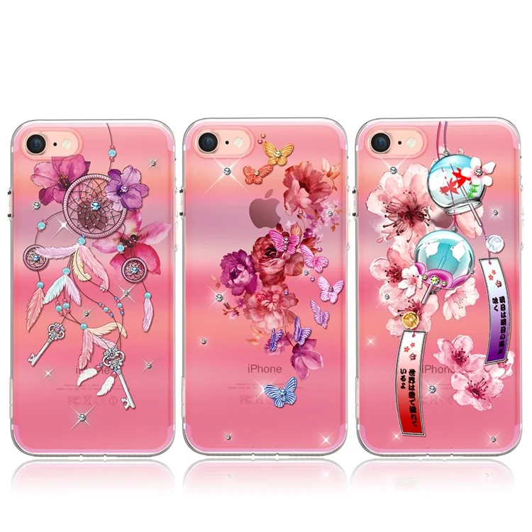 KINGXBAR Pretty Series Diamond Embossment TPU Phone Case for iPhone 7 - Wind Chime