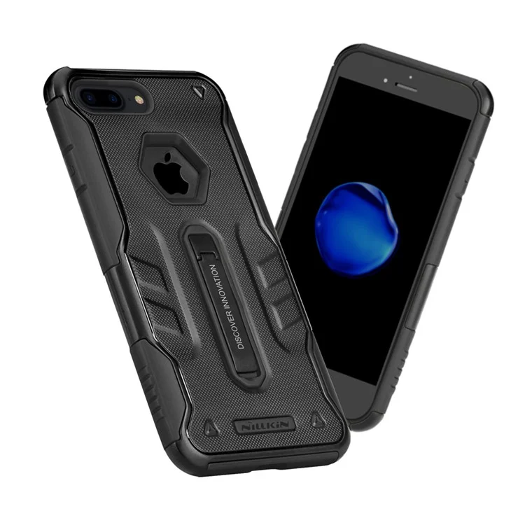 NILLKIN Defender 4 Strong Alloy Kickstand Sports Car TPU PC Combo Case for iPhone 8 Plus / 7 Plus 5.5 inch - Black