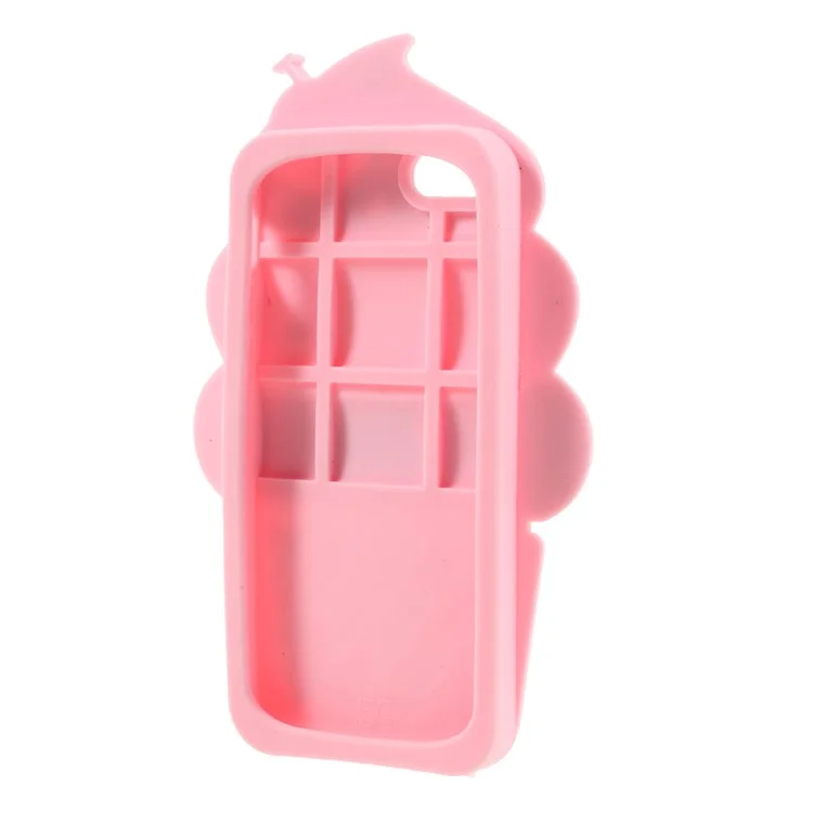 3D Cherry Ice Cream Silicone Mobile Case for iPhone SE 5s 5 - Pink