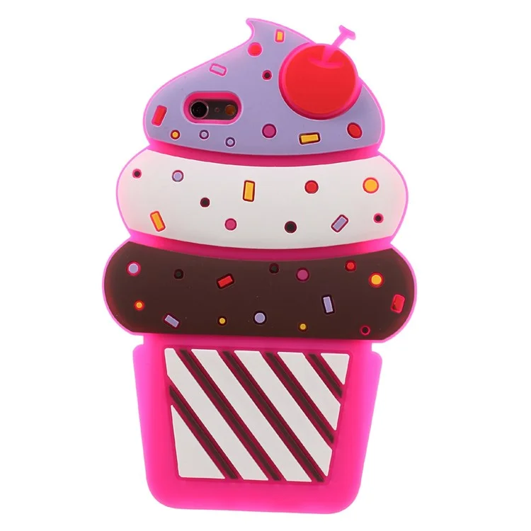 3D Cherry Ice Cream Silicone Case Mobile Accessory for iPhone 6s / 6 - Rose