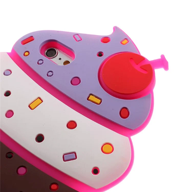 3D Cherry Ice Cream Silicone Case Mobile Accessory for iPhone 6s / 6 - Rose