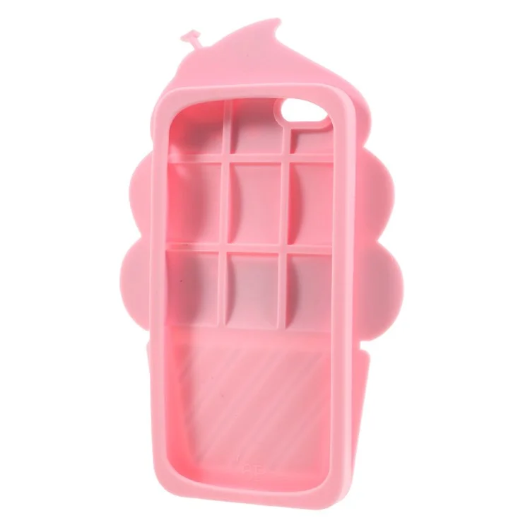 3D Ice Cream and Cherry Silicone Cell Phone Cover for iPhone 6s Plus / 6 Plus - Pink