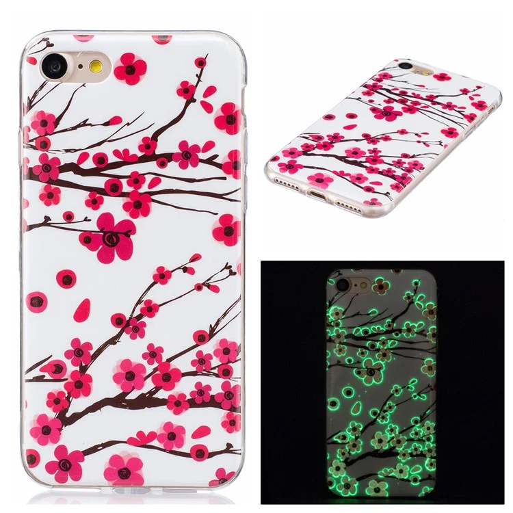 Noctilucent IMD TPU Mobile Phone Cover for iPhone 7 4.7 - Wintersweet Flowers
