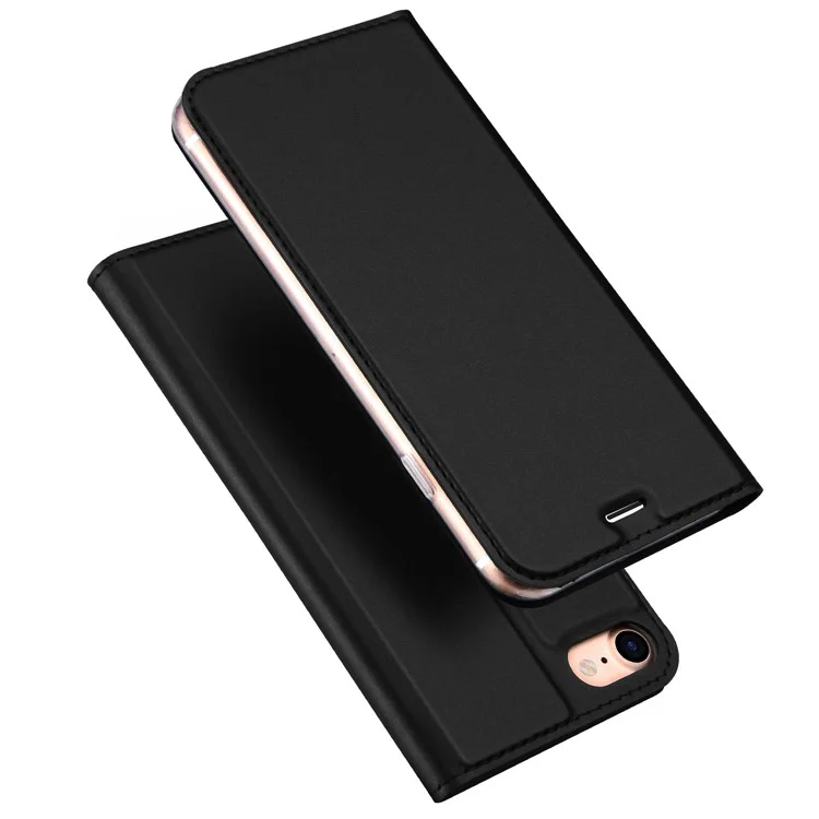 DUX DUCIS Skin Pro Series for iPhone 7/8/SE (2020)/SE (2022) Business Leather Stand Mobile Case with Card Holder - Black