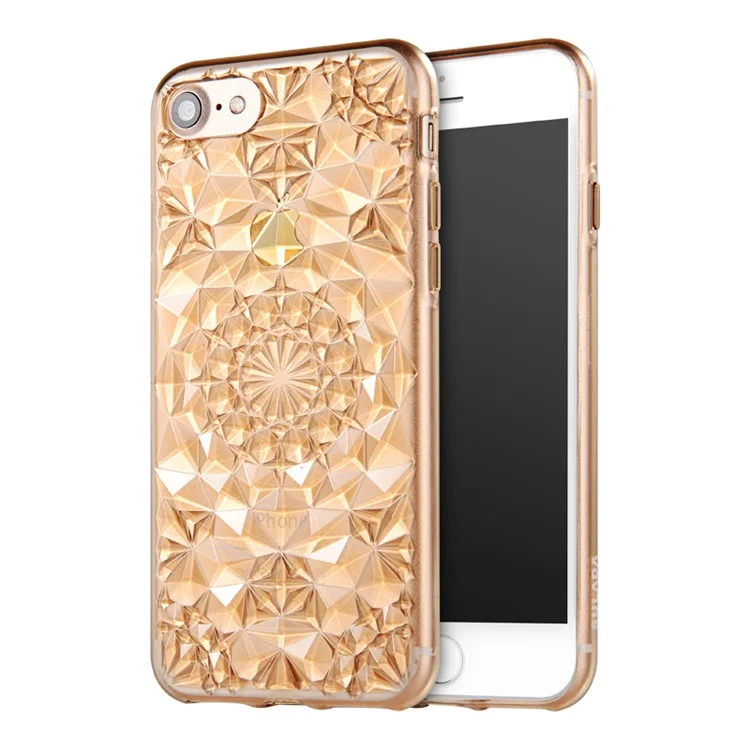 SULADA Glittery 3D Diamond Pattern TPU Case Cell Phone Accessory for iPhone 7 4.7 inch - Gold
