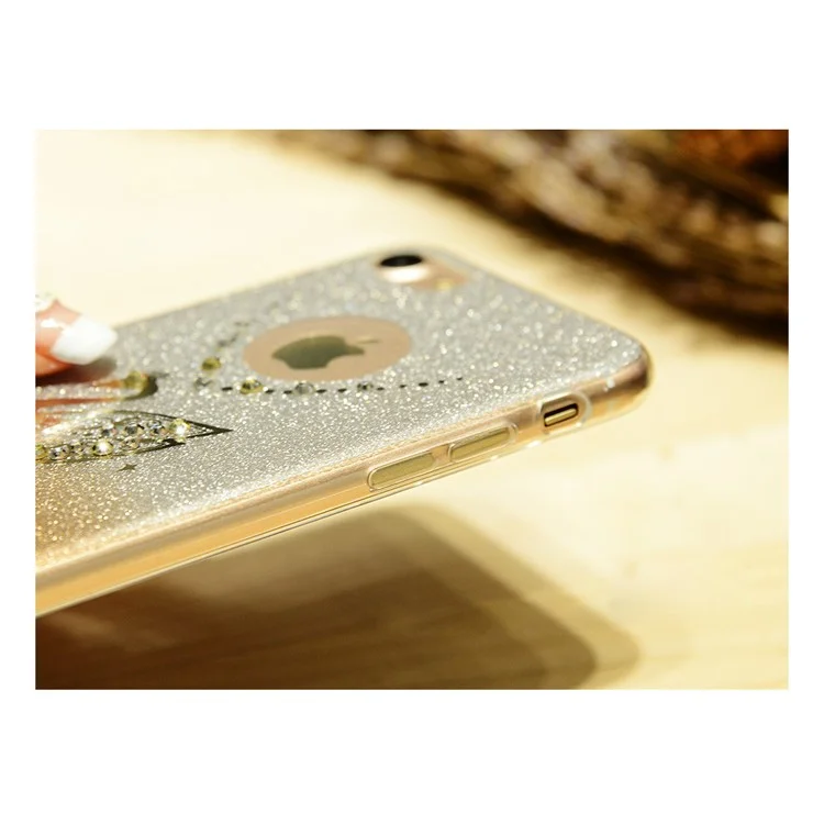 SULADA Rhinestone Swan Glitter Powder TPU Phone Casing for iPhone 7 4.7 2016 - Gold