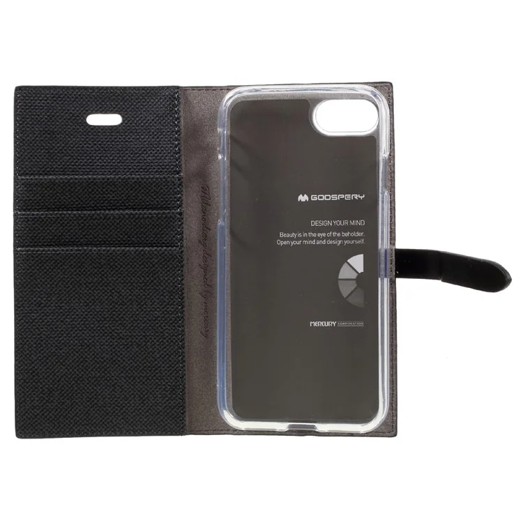 MERCURY GOOSPERY Milano Diary Case for iPhone 8 / 7 4.7 inch Leather Wallet Phone Cover - Black