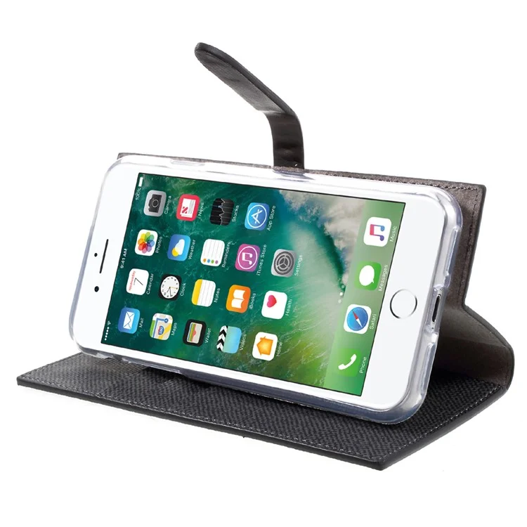 MERCURY GOOSPERY Milano Diary Case for iPhone 8 / 7 4.7 inch Leather Wallet Phone Cover - Black