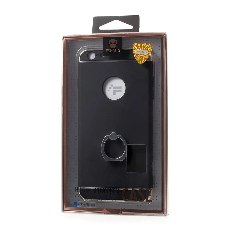 FSHANG Finger Ring Kickstand Hard Phone Case for iPhone 6s Plus / 6 Plus - Black
