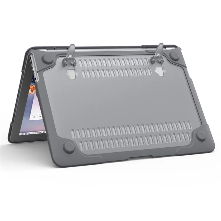 Pour Macbook Air 13,3 pouces Étui de protection PC TPU transparent avec support A1369/A1466 - Gris