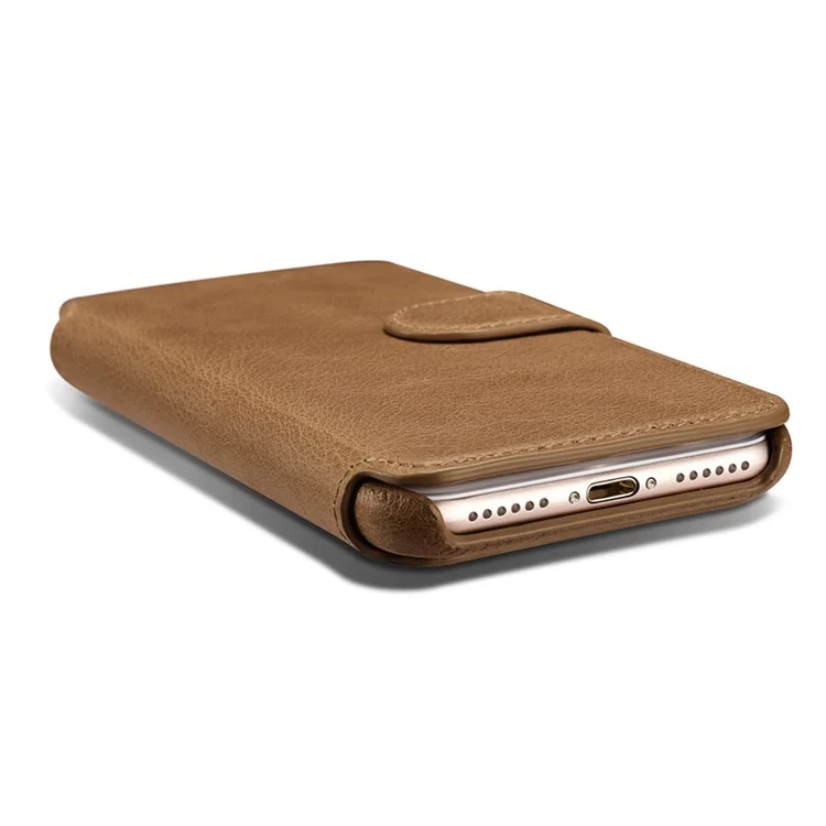 XOOMZ Flip Genuine Leather Wallet Stand Cellphone Case for iPhone 7 4.7 inch - Brown