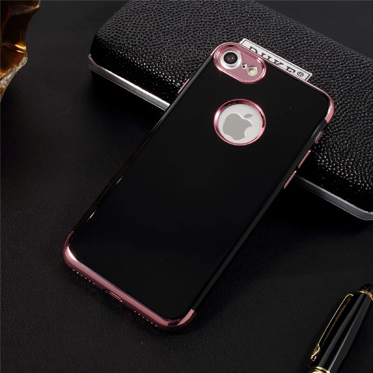 X-FITTED Plating Glossy Soft TPU Mobile Cover for iPhone 7 4.7 inch - Rose Gold