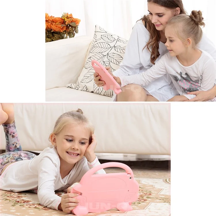 3D Fun Mini Cartoon Car Shockproof Silicone Protective Case Cover for iPad Mini 4 - Pink