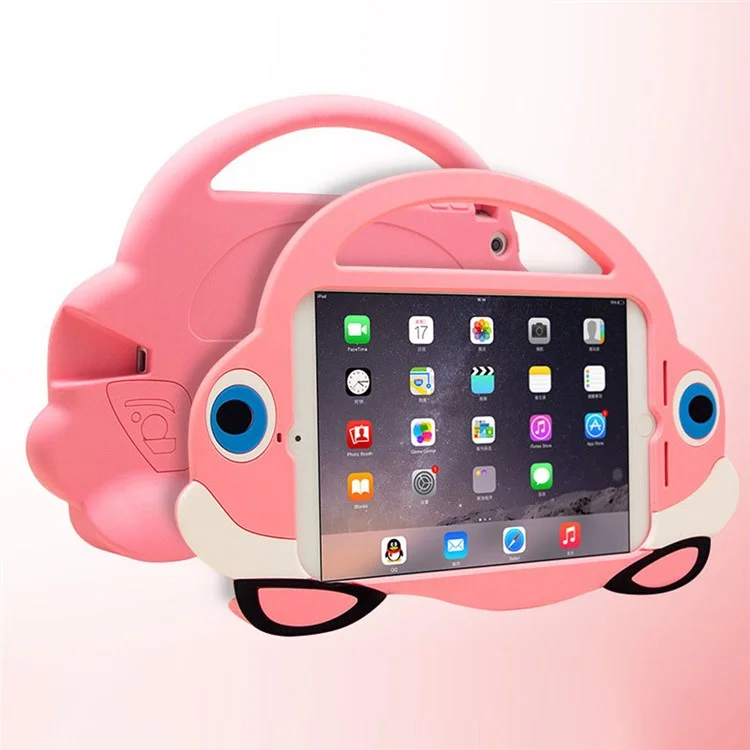 3D Fun Mini Cartoon Car Shockproof Silicone Protective Case Cover for iPad Mini 4 - Pink