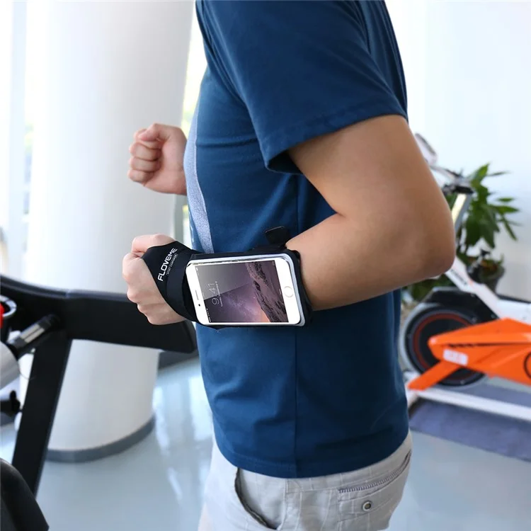 FLOVEME Fitness Exercise Arm Band Pouch Holder for iPhone 7 / 6s / 6 4.7 inch with Thumb-Closure - Black