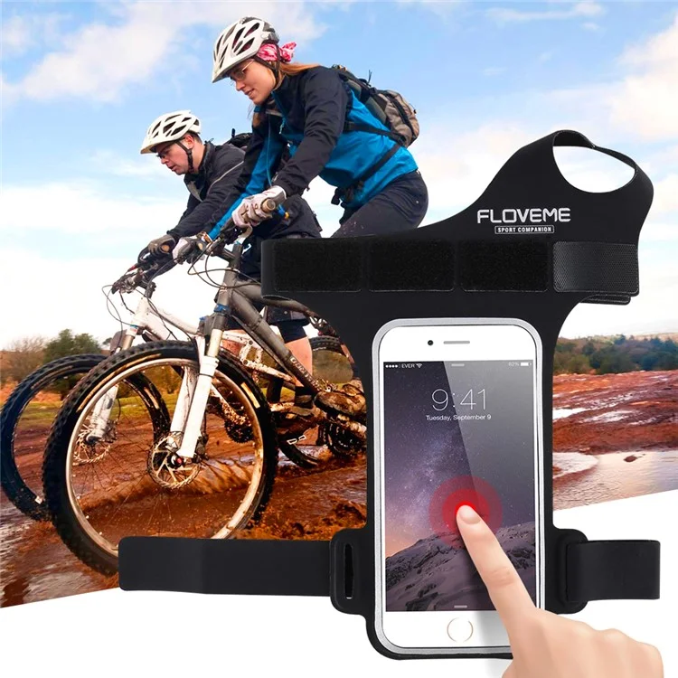 FLOVEME Fitness Exercise Arm Band Pouch Holder for iPhone 7 / 6s / 6 4.7 inch with Thumb-Closure - Black