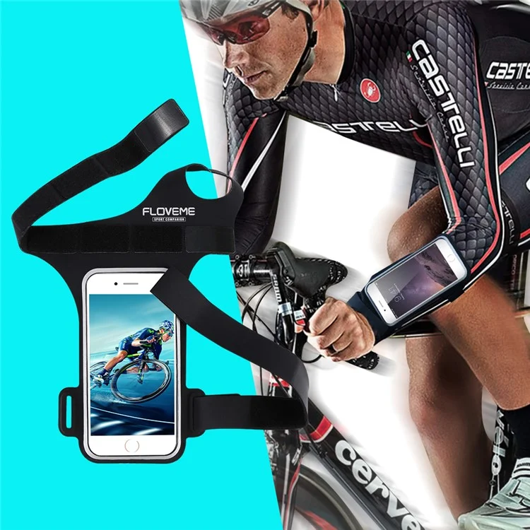 FLOVEME Fitness Exercise Arm Band Pouch Holder for iPhone 7 / 6s / 6 4.7 inch with Thumb-Closure - Black