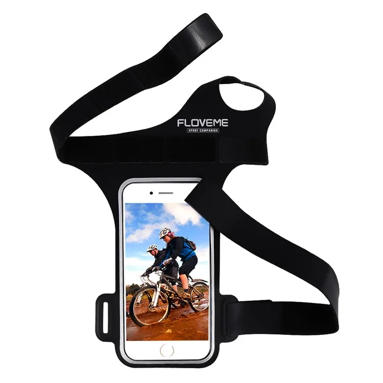 FLOVEME Fitness Exercise Arm Band Pouch Holder for iPhone 7 / 6s / 6 4.7 inch with Thumb-Closure - Black