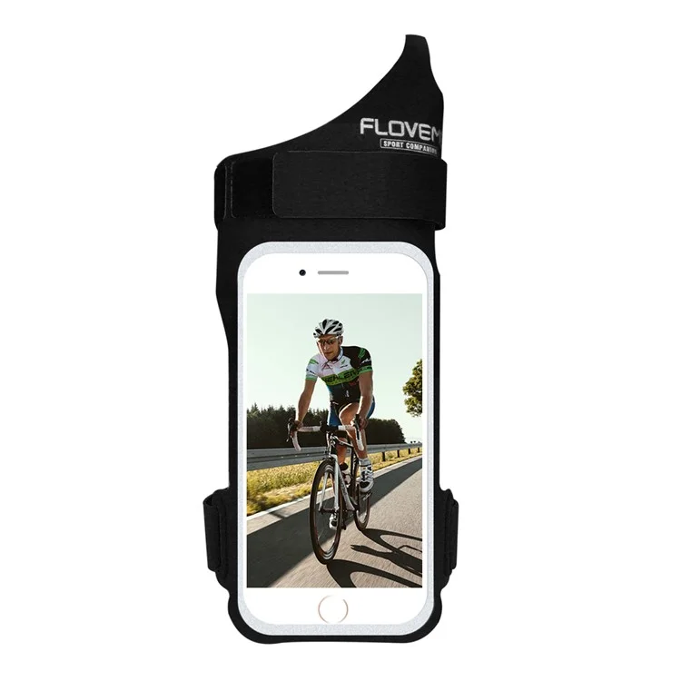 FLOVEME Fitness Exercise Arm Band Pouch Holder for iPhone 7 / 6s / 6 4.7 inch with Thumb-Closure - Black