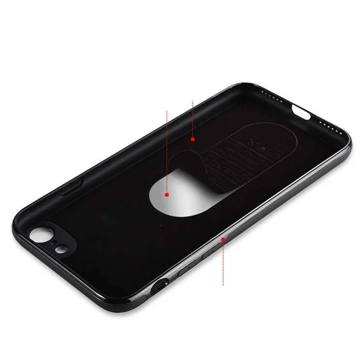SULADA Phone Accessory TPU Mobile Case for iPhone 7 4.7 inch Built-in Magnetic Holder Metal Sheet - Black