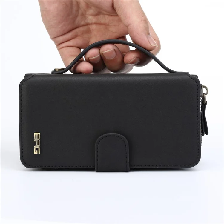 BRG Multi-function Wallet Detachable Cell Phone Case for iPhone 6s 6 with Stand and Handle - Black