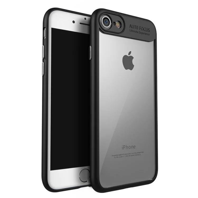 IPAKY Clear Hybrid Cell Phone Case (TPU Frame + Acrylic Back Plate) for iPhone 7 4.7 inch - Black