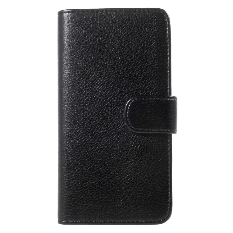 Litchi Texture Leather Wallet Mobile Phone Case with Belt Clip for iPhone 7 Plus 5.5 inch - Black
