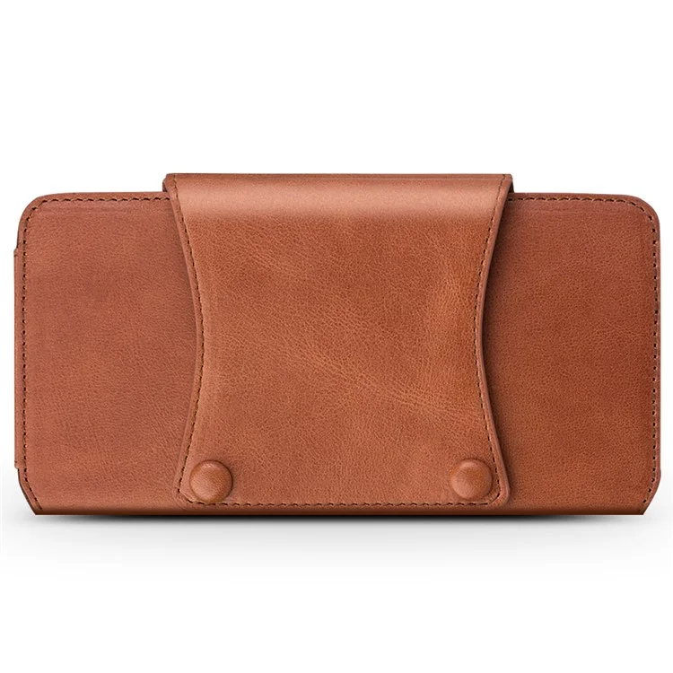 Qialino Genuine Cowhide Leather Bolsa Para Iphone 7 Plus, Tamanho: 16 x 9 x 1,4cm - Castanho