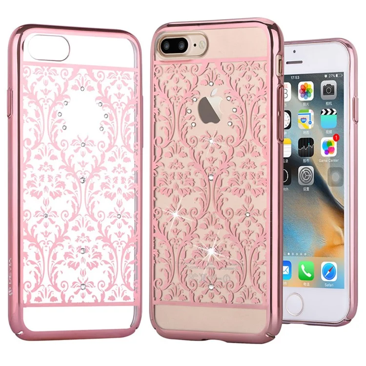 DEVIA Authorized Swarovski Crystal Baroque Plating Hard Back Case for iPhone 8 Plus / 7 Plus - Rose Gold