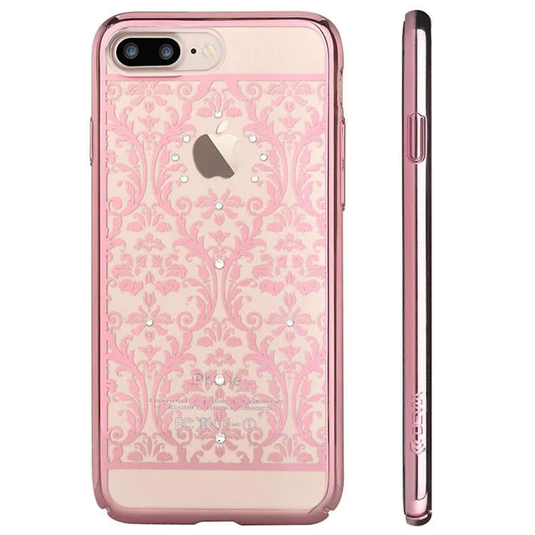 DEVIA Authorized Swarovski Crystal Baroque Plating Hard Back Case for iPhone 8 Plus / 7 Plus - Rose Gold