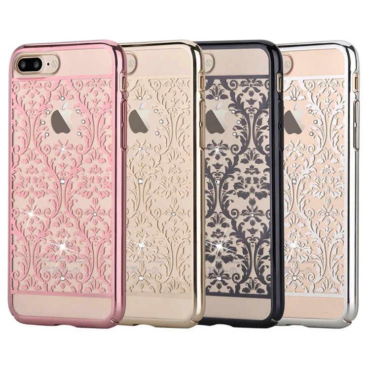DEVIA Authorized Swarovski Crystal Baroque Plating Hard Back Case for iPhone 8 Plus / 7 Plus - Rose Gold