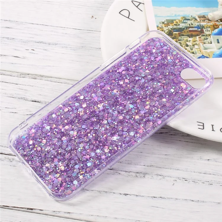 Glittering Sequins TPU Flexible Phone Case for iPhone 8 / iPhone 7 4.7 inch - Purple