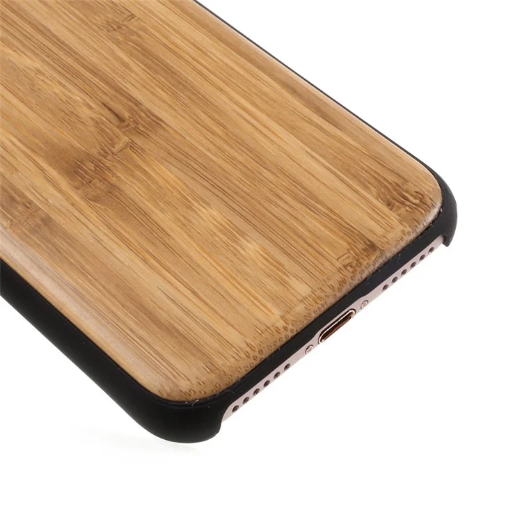 Natural Wooden Skin PC Case with Built-in Magnetic Holder Metal Sheet for iPhone 8 7 6s 6 4.7 - Bamboo