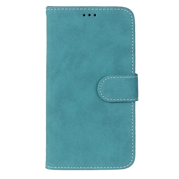 Vintage Matte Leather Flip Stand Cover for iPhone 8 Plus / 7 Plus 2016 - Blue