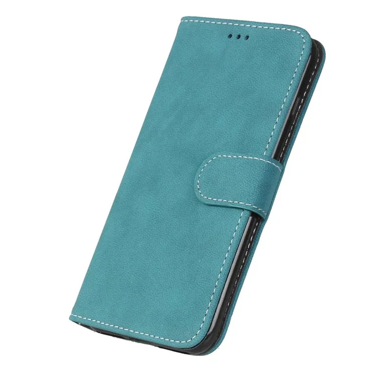 Vintage Matte Leather Flip Stand Cover for iPhone 8 Plus / 7 Plus 2016 - Blue