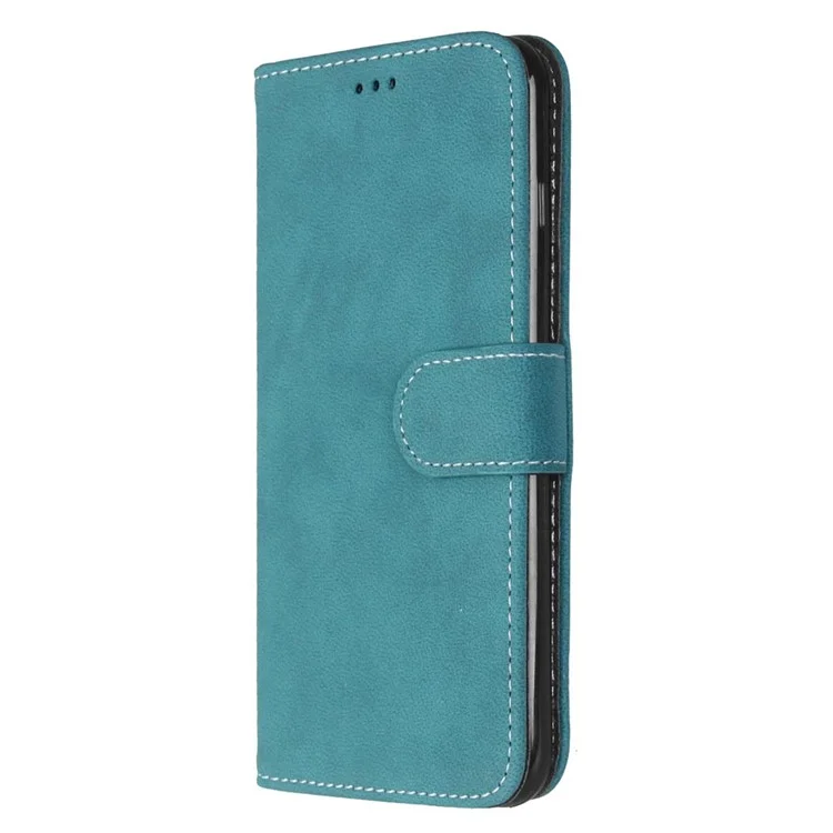 Vintage Matte Leather Flip Stand Cover for iPhone 8 Plus / 7 Plus 2016 - Blue