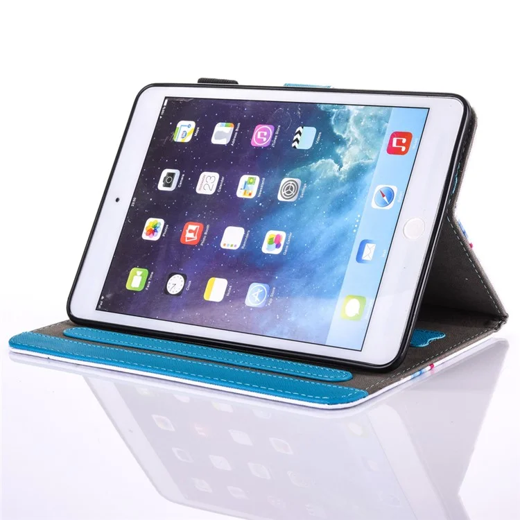 Printing Pattern Leather Multi-functional Cover with SIM/Credit Card Slots for iPad Mini 4 3 2 1 - Raccoon