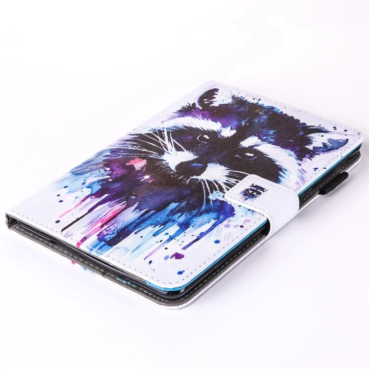 Printing Pattern Leather Multi-functional Cover with SIM/Credit Card Slots for iPad Mini 4 3 2 1 - Raccoon