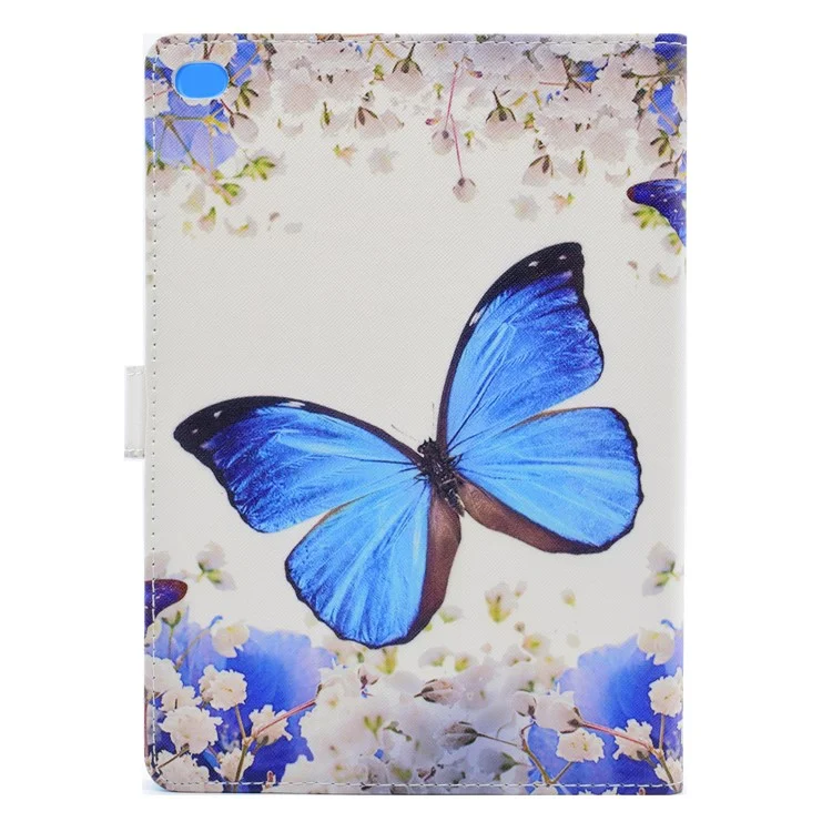 For iPad Air 2 Patterned Leather Wallet Tablet Cover Case - Butterfly and Flowers