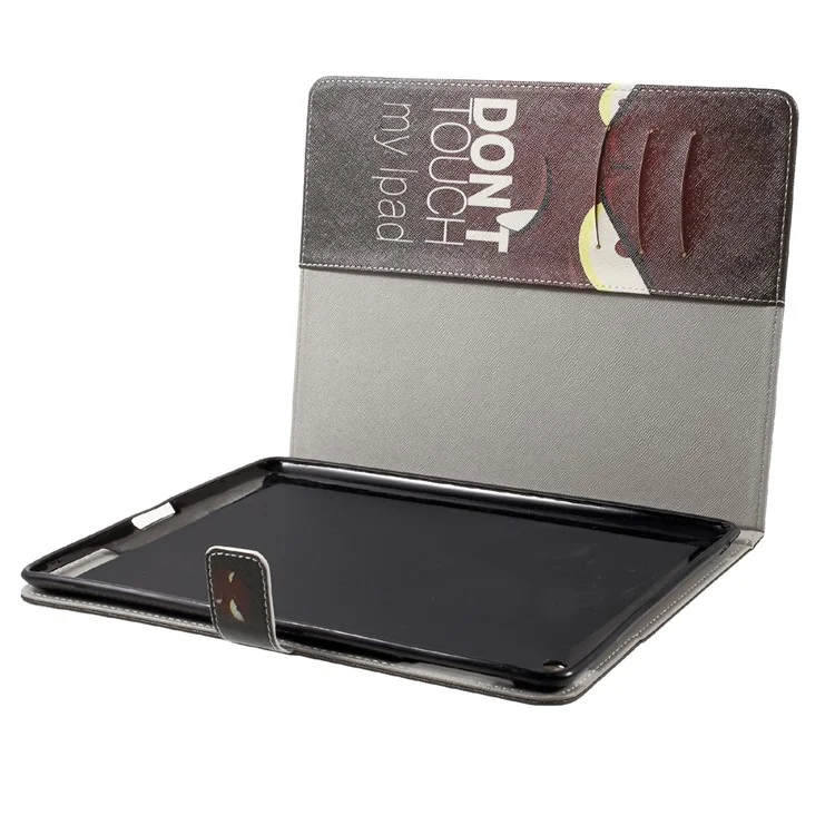 Double Sides Pattern Printing Leather Wallet Stand Case for iPad 4/3/2 - Do Not Touch My Phone