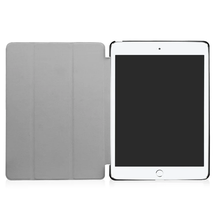 Pour IPad 9.7 (2018) / 9.7 (2017) Tri-pli Stande Poids Léger Protection Complète Couverture De Tablette En Cuir Intelligent - Or Rose