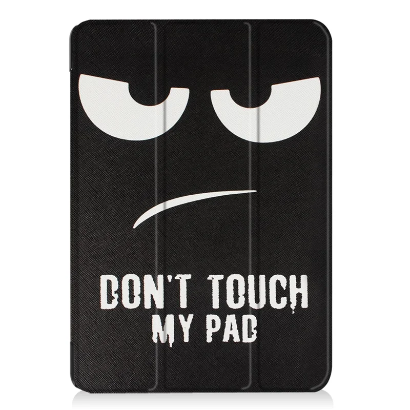 Tri-fold Stand Leather Case Pattern Printing Smart Wake/Sleep Design for iPad 9.7 (2018) / 9.7 (2017) - Do Not Touch My Pad