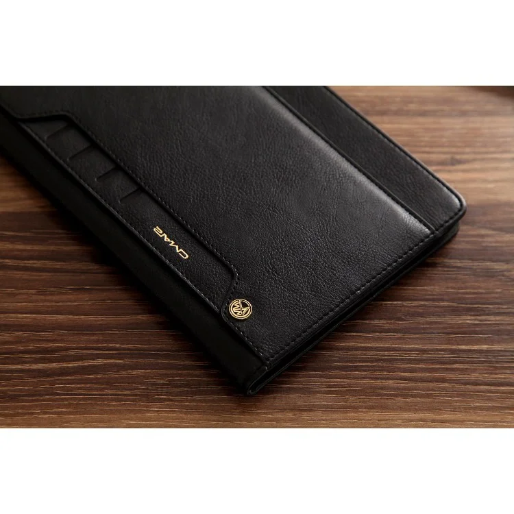 CMAI2 Leather Flip Cover Case with Photo/Card Slots for iPad Air 2 - Black