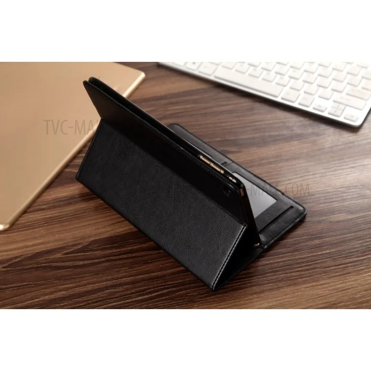 CMAI2 Leather Flip Cover Case with Photo/Card Slots for iPad Air 2 - Black